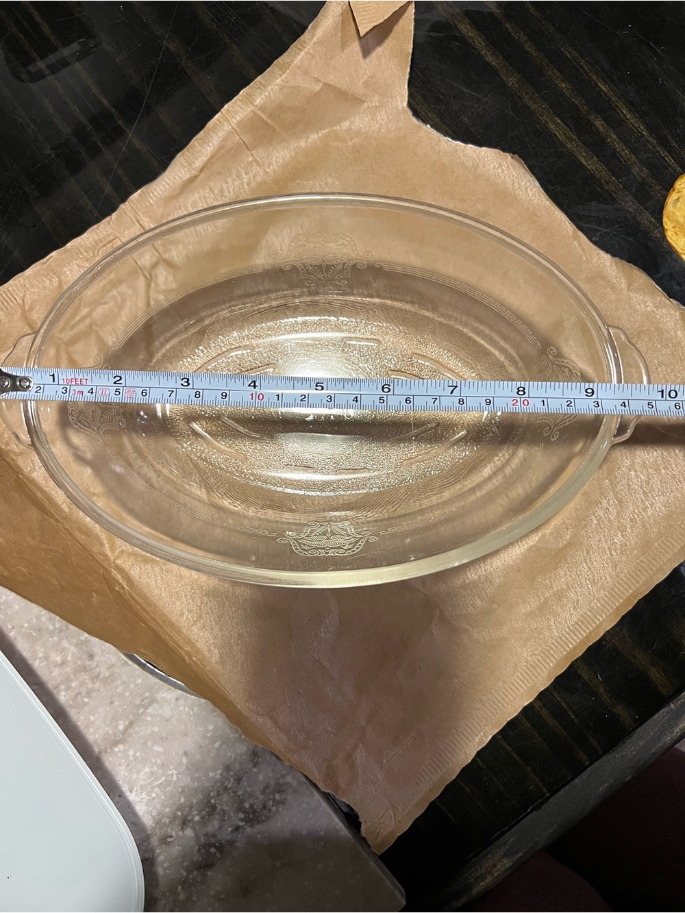 vintage Glasbake clear glass oval casserole/baking dish